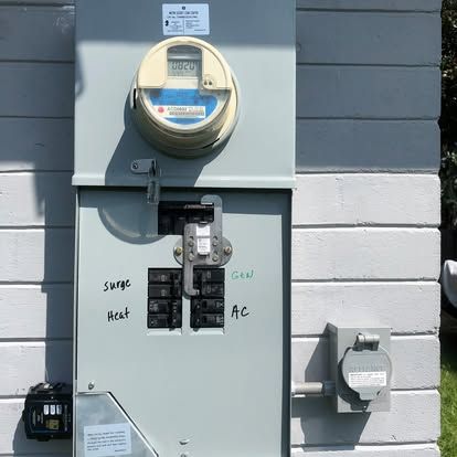 GE meter main with generator interlock and surge protection — Ormond-by-the-Sea