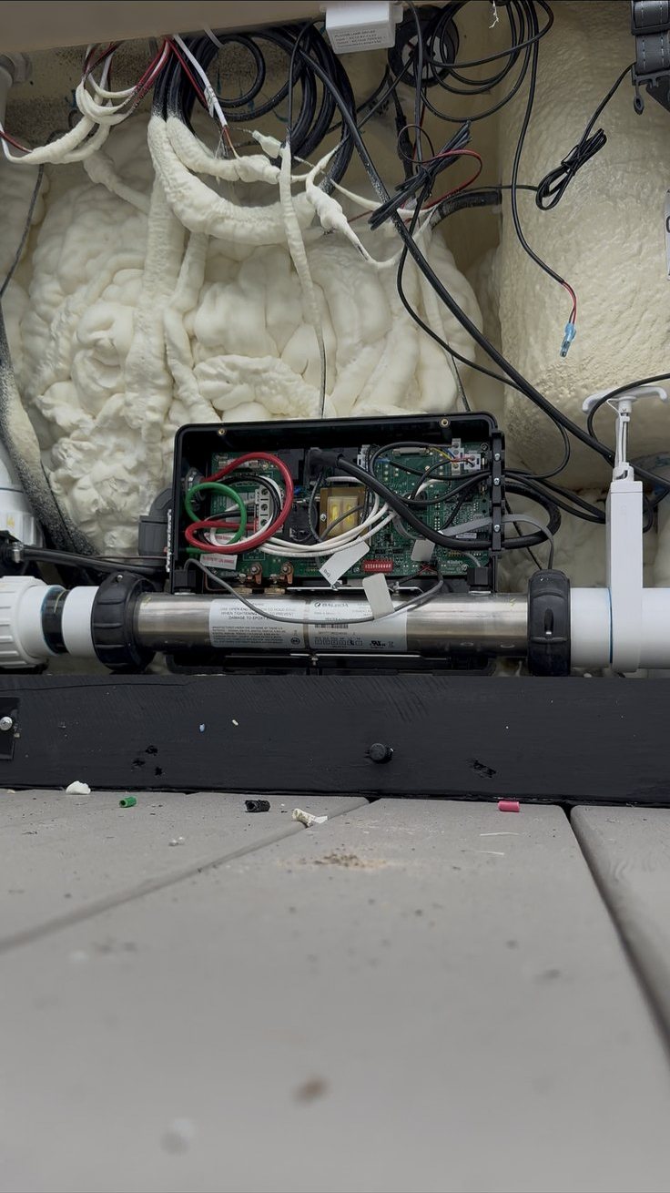 60-amp jacuzzi circuit wired and tested at the spa pack — Flagler Beach