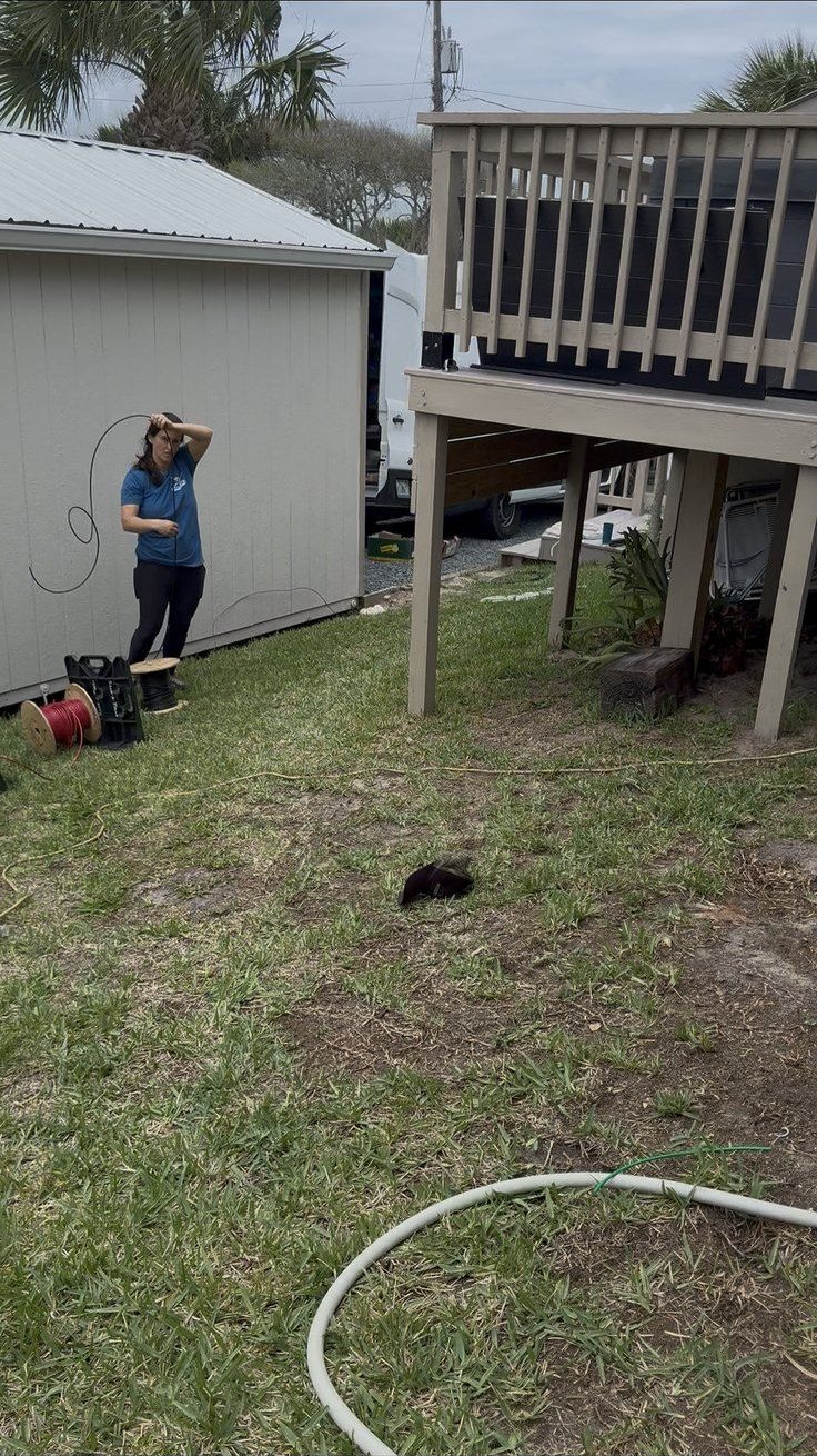 Nicole running the new 60-amp spa circuit off the upgraded service — Flagler Beach