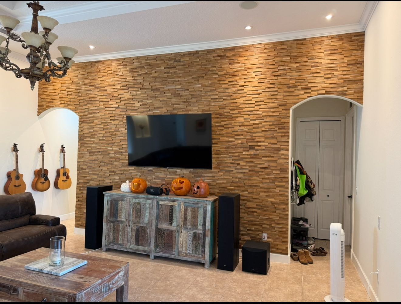 Old-work recessed can and wall-wash lighting installation in Halifax Plantation
