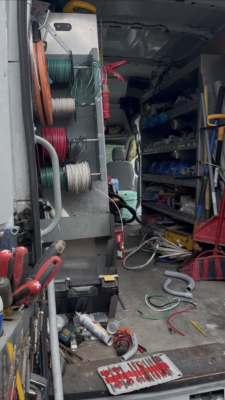 Blondin Electric van at the end of the jacuzzi and service upgrade job — Flagler Beach